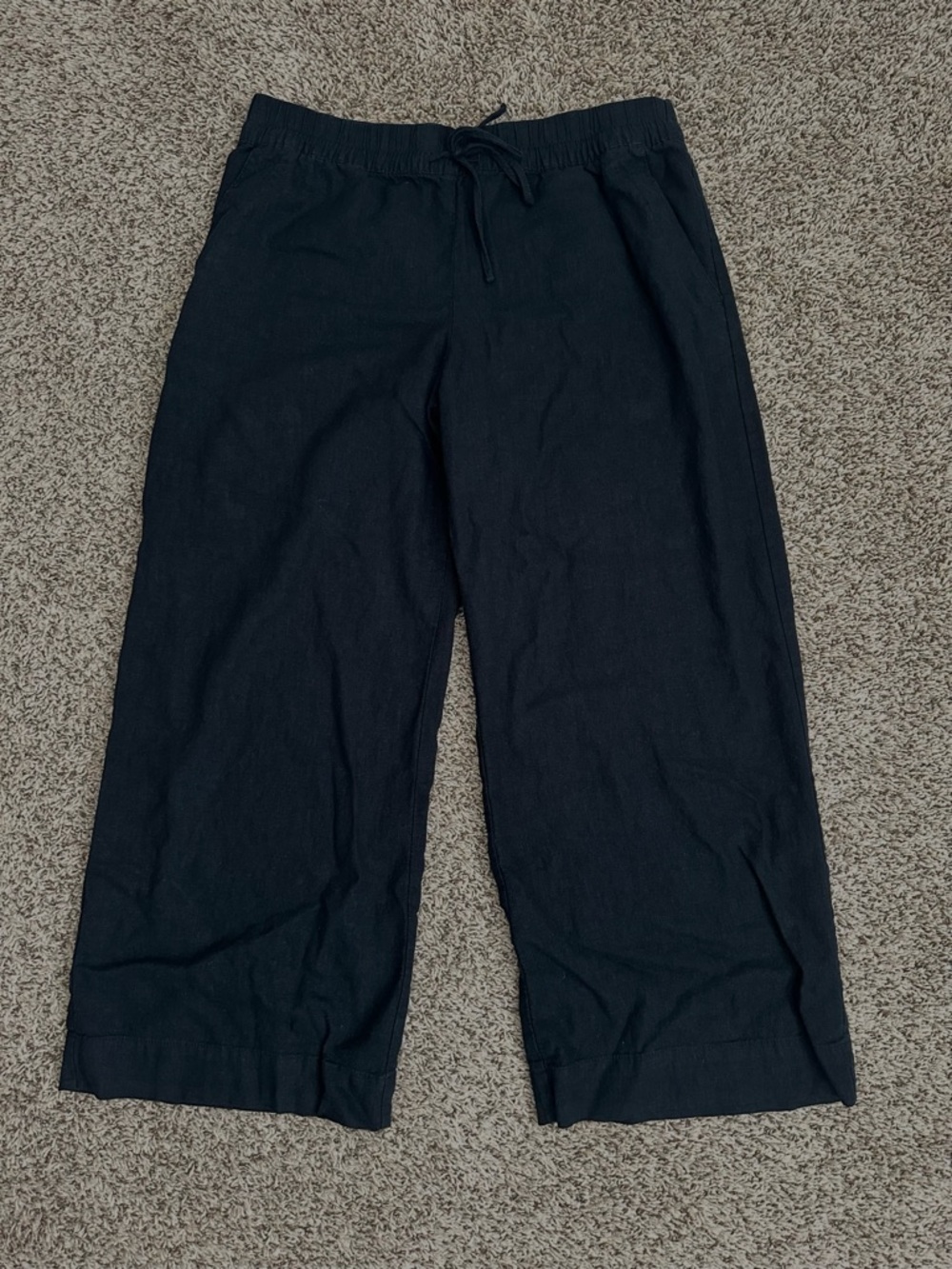 A New Day Linen Blend Wide Leg Summer Pant Black XL